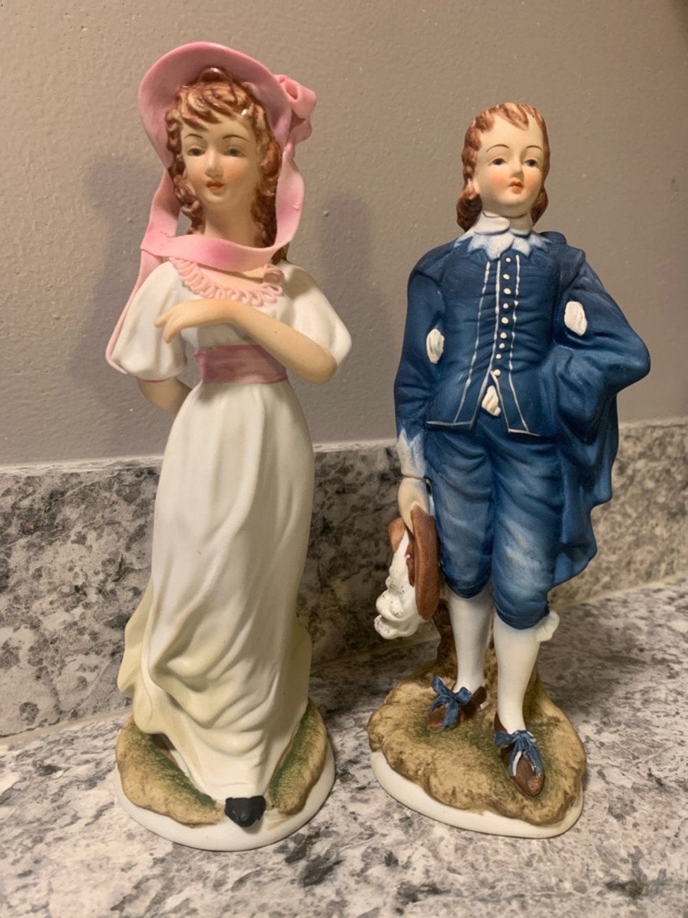 Pair of Vintage Porcelain Figurines - Pinkie & Blue Boy